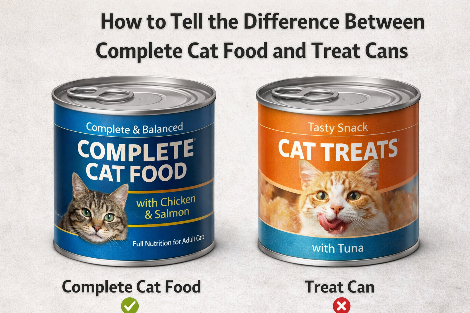 Complete Cat Food vs Treat Cat Food